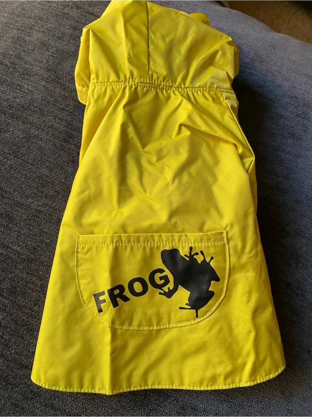 Yellow Frog Hooded Dog Raincoat -